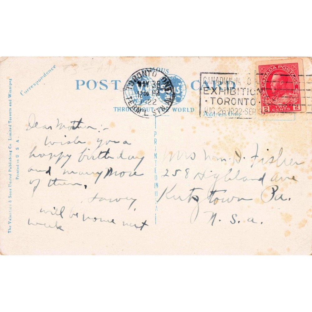 Toronto Ontario Canada Government House Lieut Governor Residence Vtg Postcard - Picture 2 of 2